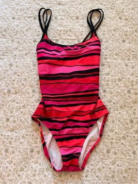 Y2K Speedo pink/red one piece bathing suit